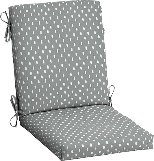 Arden earthFIBER Outdoor Dining Chair Cushion, 20 x 20, Rain-Proof, Fade Resistant, Stone Grey Dot