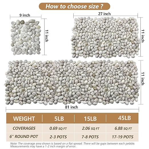 5LB White River Rocks, High Polished 1–2 inch Decorative Pebbles for Indoor Plants, Aquarium & Fish Tank Rocks, Garden Landscaping Stones, Vase Fillers, Lava Rocks for Plants & Pathway Decor