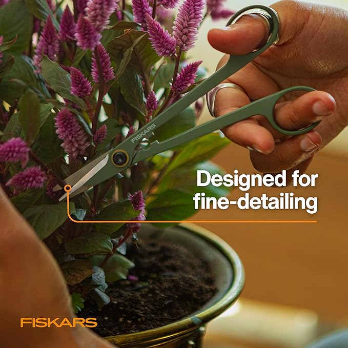 Fiskars Detail Snipper & Holder, Precision Indoor Gardening Tool, 6"