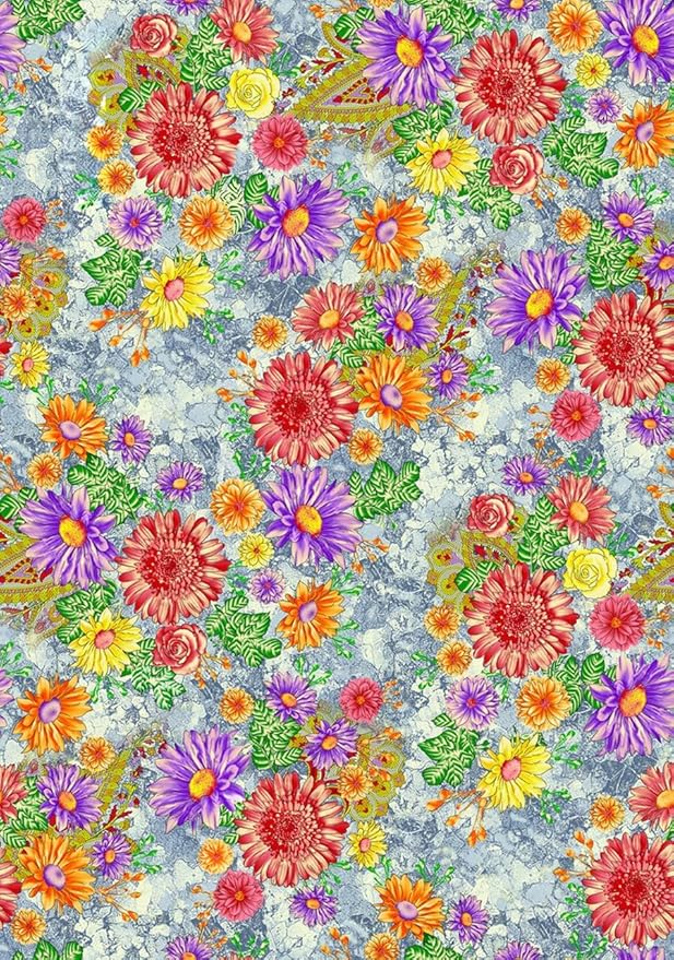 Red Yellow Art Deco Floral Flower Pattern Modern Outdoor Rug 4x6 Waterproof Washable Boho Patio Deck Porch Large Area Rug Non Slip Cute Outside Carpet for Garden Camping Backyard
