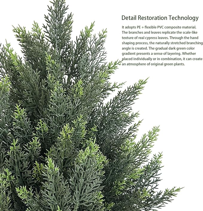 28inch Artificial Topiary Tree Set of 4 Beautiful Realistic Faux Cedar Pines Christmas Trees UV Rated Fake Shrubs for Front Porch Faux Plants Indoor and Outdoor Decor