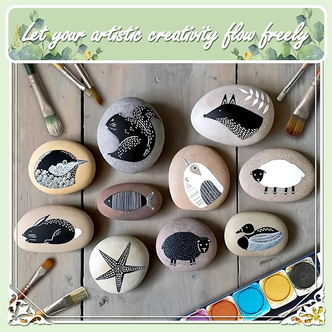 11LB Stones Pebbles River Rocks, Natural Hand-Picked Premium Decorative Pebbles, Ideal for Garden Landscaping, Home Decor, Aquariums, Painting, Crafting and Gifts, Mixed Colors
