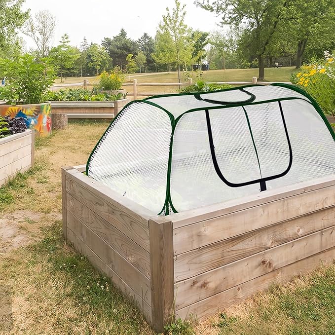 Garden Rows Accelerator Plants Cover-Garden Greenhouse with Roll-up Zipper Door,Thicker PE Cover for Indoor Outdoor Vegetable Fruits Rows - 45" L x 22" W x 16" H (White, 1 Pack)