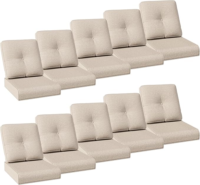 Joyside Outdoor Chair Cushions Set, 22x25/22x24 Inch Patio Furniture Deep Seat Cushions, Water Resistant & Thick Cushion, Outdoor Replacement Cushions for Seat and Sofa