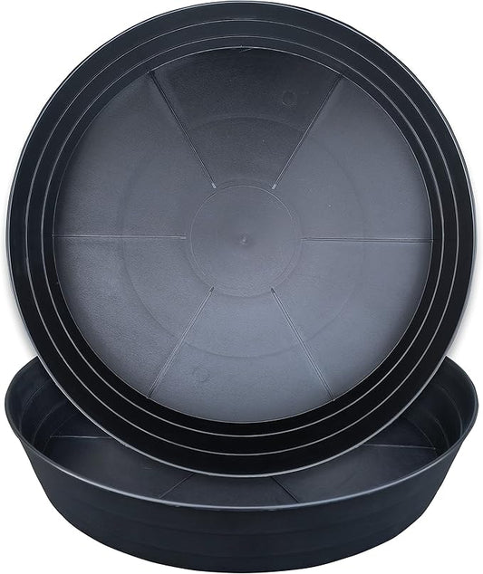 Plant Saucer 16 Inch 2 Pack 10 12 14 16 18 20 25, Plastic Plant Trays for Pots，Extra-Deep Plant Water Dray Tray, Bird Bath Bowl, Heavy Flower Plant Saucers Indoors and Outdoor No Holes
