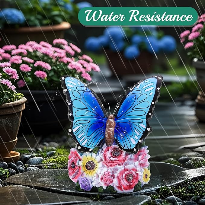 Linkax Butterfly Gifts for Women Mom Grandma Sister, Grandma Christmas Gifts, Butterfly Statue Solar Lights Outdoor Garden Decor for Outside Yard Patio Balcony Front Porch Home Decorations Ornaments