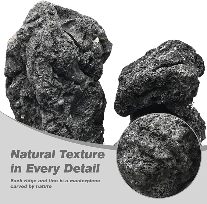 Aquarium Rocks for Fish Tank Bonsai Succulent Planters Garden Aquascaping Landscaping 10lb Natural Volcanic Lava Stones Decorative Indoor and Outdoor (6-8pcs 4-7 inches)