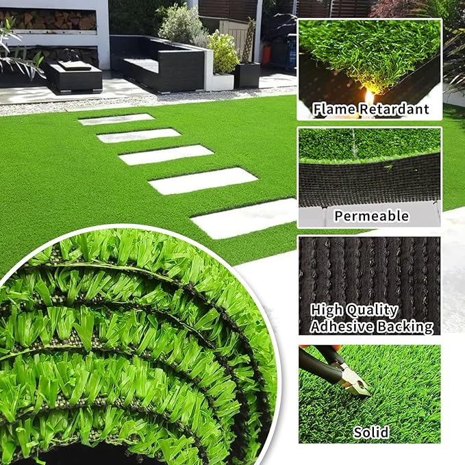Artificial Turf Area Rug Grass Mat 3FTX10FT Dogs Pet Synthetic Astroturf Rug Carpet 0.4 Inch Pile Height Indoor Outdoor Garden Lawn Landscape Patio
