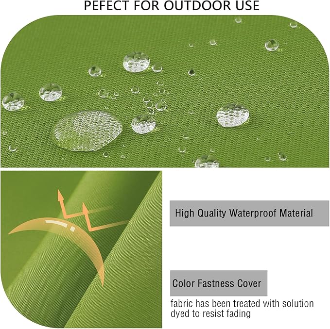 idee-home Outdoor Chair Cushions Set of 2, Waterproof Outdoor Seat Cushions for Patio Furniture, Outside Replacement Chair Pad with Ties for Lawn Deck Porch, 22 x 22 Green