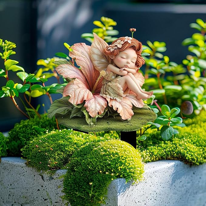 Sleeping Elf Bohemian Flower Pot Decor - Fairy Planter Pots for Home or Garden