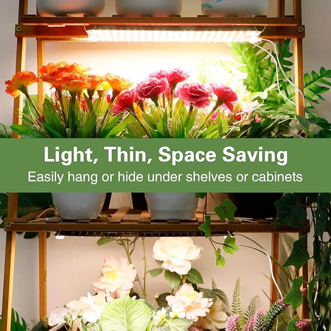 40W Ultra-Thin Panel Full Spectrum Grow Lights, 576 LEDs Plant Grow Light for Indoor Plants with Daisy Chain Function, Grow Lights for Seed Starting with 4/8/12/16/20H Auto On/Off Timer (3pcs)