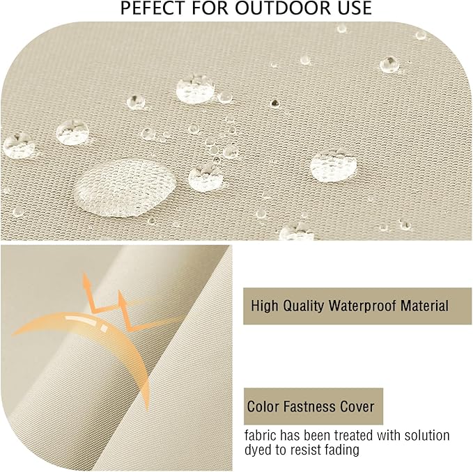 idee-home Outdoor Cushions for Patio Furniture, Outdoor Seat Cushion, Waterproof Hampton Bay Deep Seat Replacement Couch Chair Cushions for Garden Lawn Backyard Deck, 28.5 x 28.5 Beige