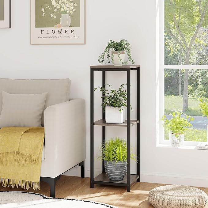 Giantex 3 Tier Tall Plant Stand Indoor, 36 Inch Corner Plant Holder with Metal Frame, Modern Plant Shelf for Multiple Flower Pots, Square Plant Tables for Balcony, Living room, Garden, Tall Plant Stand, 2 Pack