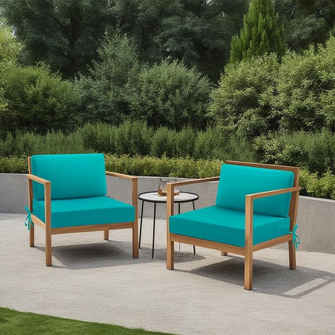idee-home Outdoor Cushions for Patio Furniture, Outdoor Seat Cushion, Waterproof Hampton Bay Deep Seat Replacement Couch Chair Cushions for Garden Lawn Backyard Deck, Blue 28.5 x 28.5