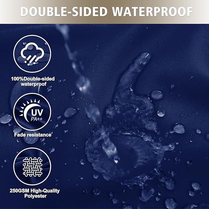 Outdoor Cushions for Patio Furniture, Waterproof Outdoor Chair Cushion w/ Fade-Resistant, Removable & Machine-Washable Cover, 22x22 Inch, Deep Seat Sofa/Couch Pad Replacement – Set of 4, Navy Blue