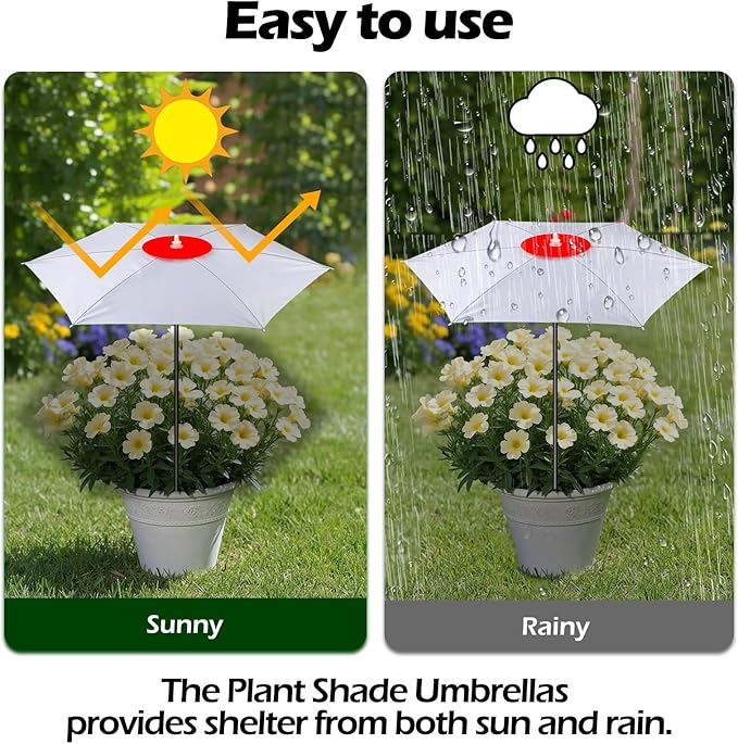 3 Pack Plant Umbrellas for Outdoor Plants, 27 inch, 90% Sunlight-Blocking Garden Umbrella Shade for Potted Plants and Garden Beds, Garden Plant Sunshade Cloth for flower, Sun Shade for Plants
