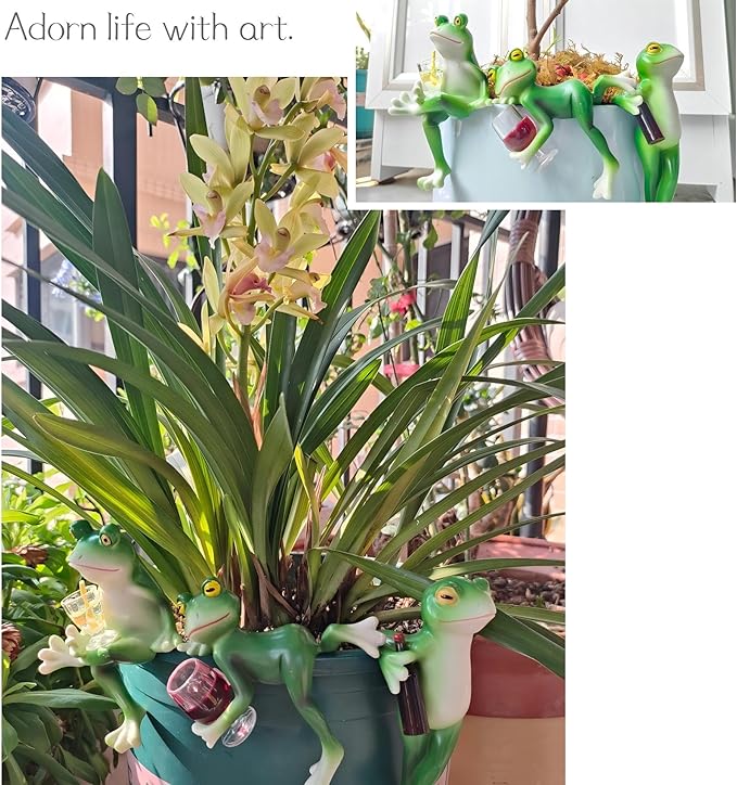Adorable Miniature Frog Figurines - Perfect Plant Decorations for pots, Frog Garden Decor/Funny Frog Figurines for Stunning Plant and Home Decor