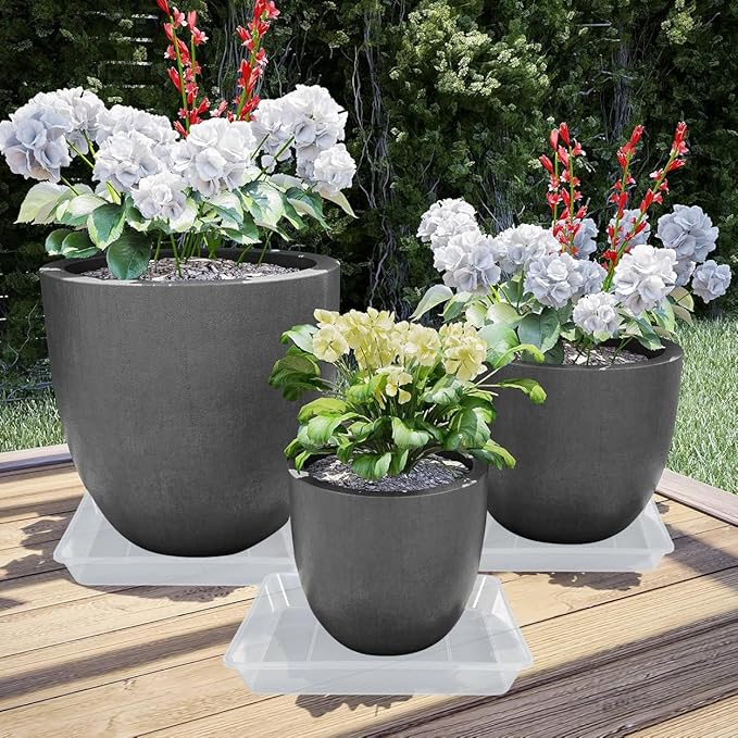 Square Plant Saucer 14 Inch 2 Pack, Strong Clear Plastic Flower Plant Pot Saucer, Square Planters for Indoors and Outdoors Plants, Garden Plant Saucers for Pots Plant Trays.