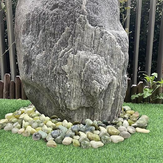 5lbs Jade Pebbles for Indoor Plants, 2-3 Inch Natural River Rocks, High Polished Decorative Stones Vase Filler Fish Tank Aquariums Landscaping Garden Outdoor and Indoor DIY