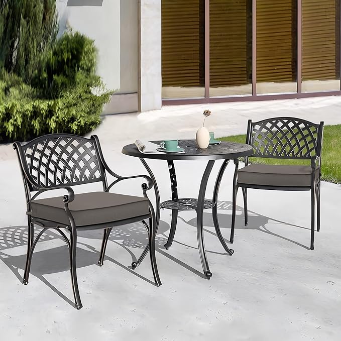 Outdoor Chair Cushions 22x22x3 Inch, Patio Seat Cushion Furniture Swing Set of 2, Water Repellent Chairs Wicker Cushion Pads with Couch Sofa in Garden, Dark Grey