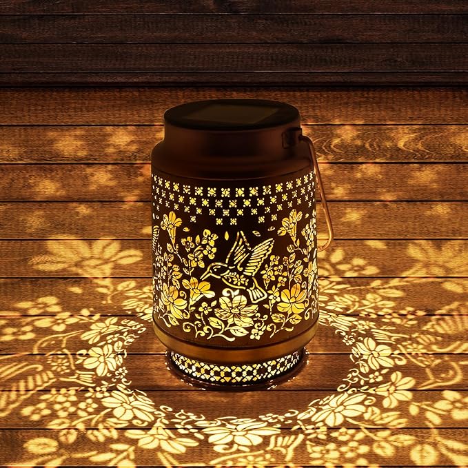 Solar Lanterns Outdoor Waterproof, Hummingbird Hanging Solar Lanterns Birthday Gifts for Women Mom Grandma, Garden Decor for Patio Yard Lawn Backyard Porch