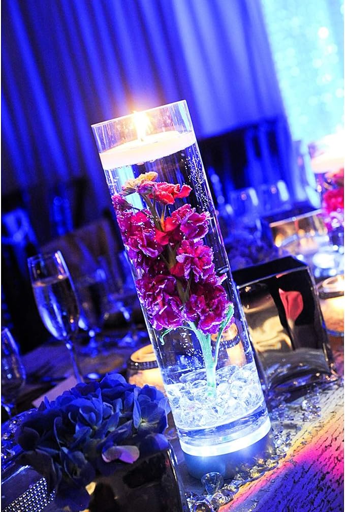 WGVI Quality Thick Weighted Clear Cylinder Glass Vases, 3" W x 12" H, Skinny Bud Vase Floral Bouquet Flower Arrangements Storage Container Candle Holders Decorative Accents, Bulk Wholesale, 18 Pieces