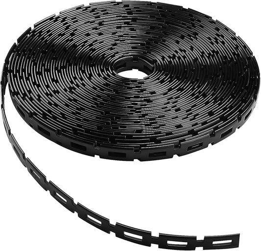 50 FT Chain Lock Tree Ties, Outdoor Plant Strap for Staking, 0.5Inch Wide Adjustability Garden Ties with Hook & Loop Fastening - Tree Stakes Support Straps for Leaning Tree Garden Accessories