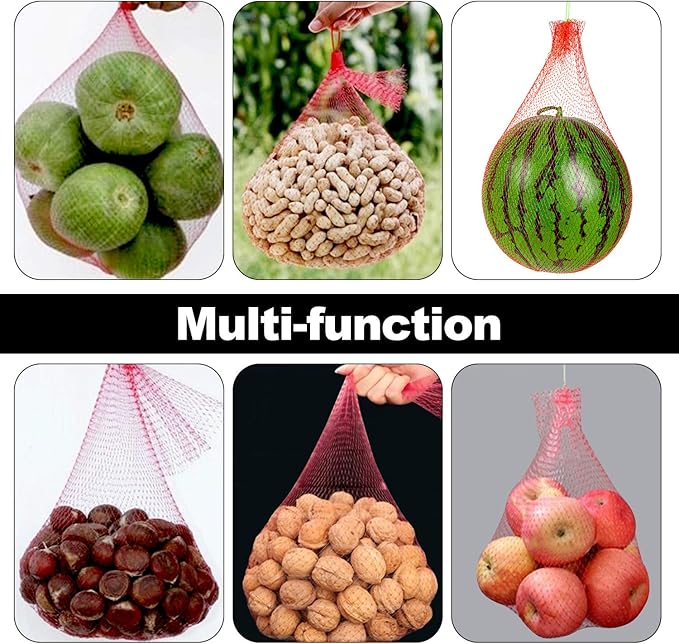 Melon Hammock Watermelon Nets, 14inch 50pcs Heavy Duty Watermelon Net for Garden Melon Net for Trellis Vertical Garden Growing, Honeydew Melon Nets with Drawstring(16-22lbs)