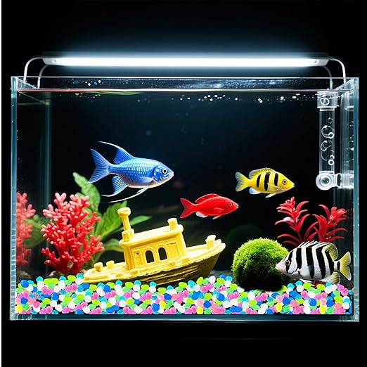 Glow in The Dark Rocks Outdoor Garden Pebbles Stones, 1.2Lbs Fish Tank Glow Rocks Resin Glowing Pebbles for Garden/Aquarium/Planter/Walkway/Driveway,Multi