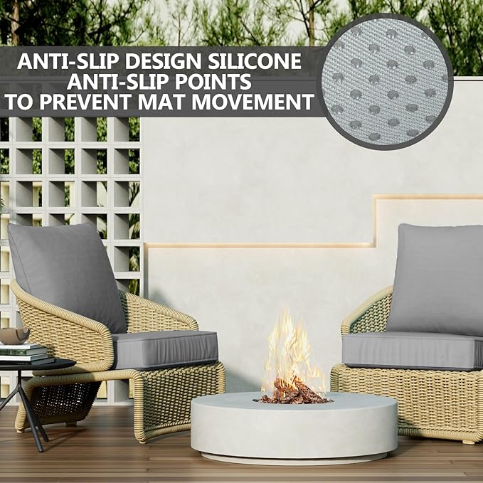 22" x 22" x 6" Outdoor Deep Seat Cushions Set - 4 Set Waterproof & Fade Resistant Patio Furniture Replacement Cushions, Non-Slip Outdoor Cushions Fit Loveseats, Couches, Chairs, and Sofas