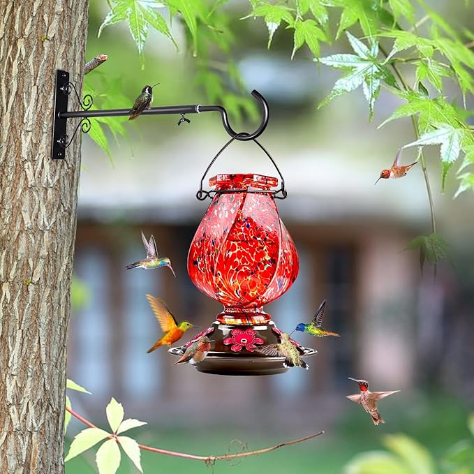 BOLITE 18023 Bird Feeder Hanger(16 to 24 Inch), Adjustable Hanging Plant Brackets, Plant Hangers for Hanging Bird Feeders, Planters, Lanterns, Wind Chimes, String Lights, 2 Pack, Black
