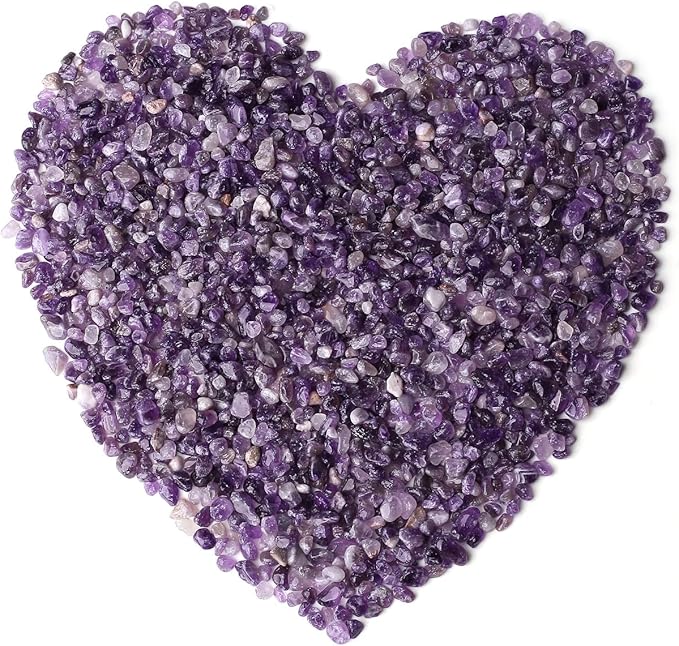 LAIDANLA Amethyst Crushed Stone Crystal Chips Bulk Natural Gemstones Healing Reiki Crystals Mini Quartz Vase Filler Aquarium Gravel 100g