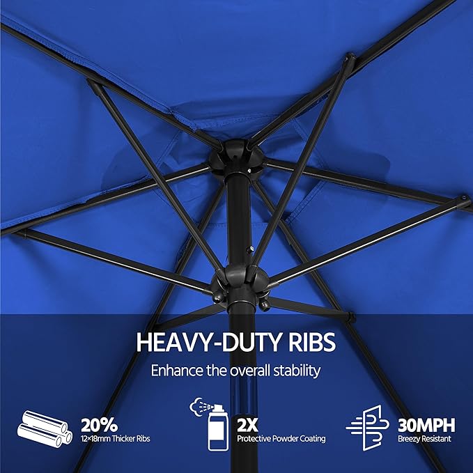 Yaheetech Patio Umbrella, 9FT Outdoor Table Market Umbrella with Push Button Tilt and Crank, Yard Sun Shade UV Protection Waterproof for Garden, Deck, Backyard, Pool