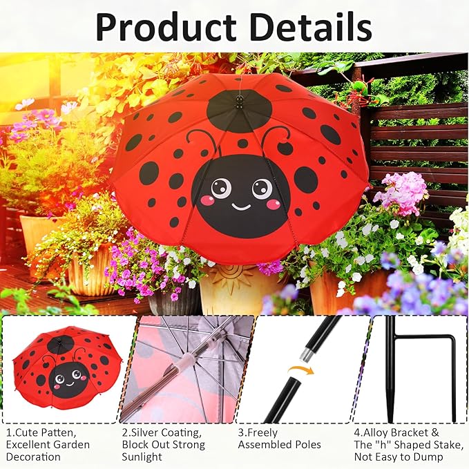 24. 5 Inch Plant Umbrellas for Outdoor Plants Garden Umbrella Shade for Potted Plant, Garden Bed Flower Pot Provide Shade to ‌defend Blazing Sun