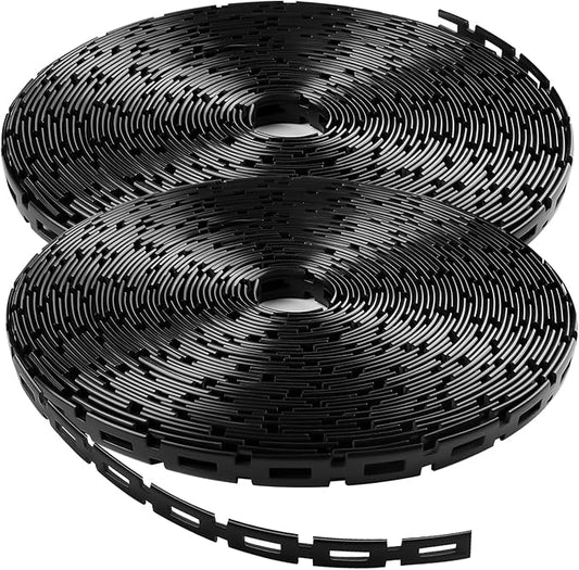 100 FT Chain Lock Tree Ties, Outdoor Plant Strap for Staking, 0.5Inch Wide Adjustability Garden Ties with Hook & Loop Fastening - Tree Stakes Support Straps for Leaning Tree Garden Accessories