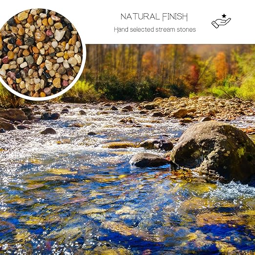 3Lb Pebbles for Indoor Plants,River Rocks for Succulent Plants,Aquarium Gravel,Decorative Stones Bonsai Garden Pebbles,Aquarium Rocks for Landscaping,Plants,Vase Fillers (Brown)