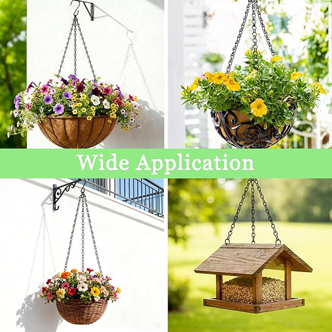 6pcs13.7inch Hanging Basket Planter Hanging Chain，Replacement Plant Hangers for Bird Feeders,Planters Wind Chimes and Decorative