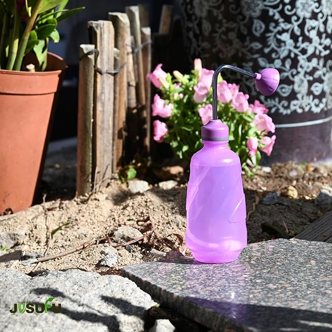 2 Pack Watering Can for Seedlings, Small Watering Can for House Plant Garden Flower 0.45L (Purple)