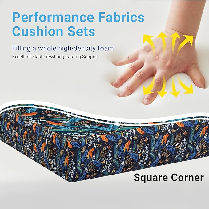 Outdoor Cushions for Patio Furniture,Outdoor Seat Cushion Set 24 x 24 x 5.75 Inch,Waterproof & Fade Resistant Outdoor Chair Cushions,Deep Patio Chair Cushion with Removable Cover,Nightingale