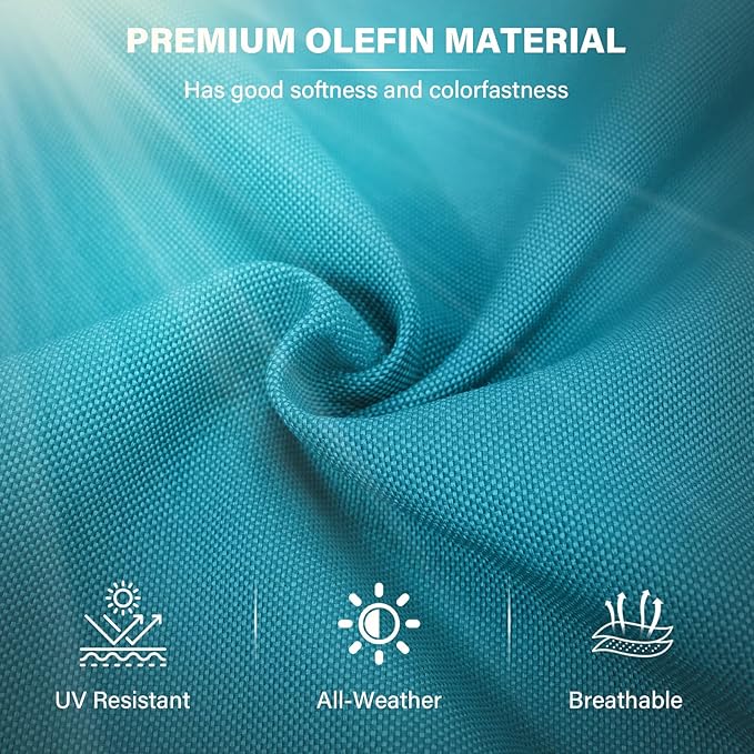 Outdoor Chair Cushions 4 Sets - 22*24" Patio Furniture Cushion with Removable Cover, 28D High Density Sponge Filling Outdoor Patio Cushion for Chair, Rocker, Sofa and Loveseat - Light Blue