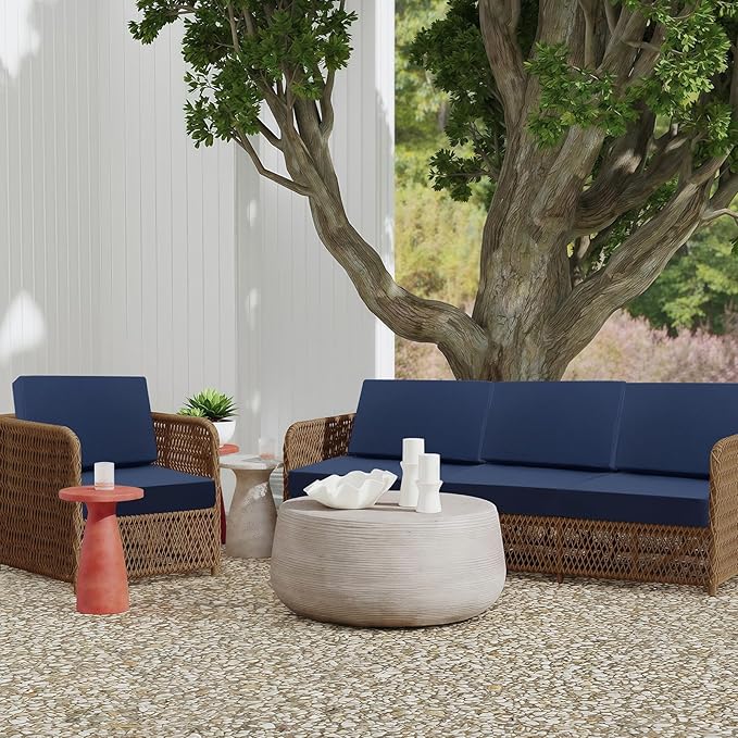idee-home Outdoor Cushions for Patio Furniture, Outdoor Seat Cushion, Waterproof Couch Hampton Bay Deep Seat Replacement Chair Cushions for Garden Lawn Backyard Deck, 28.5 x 28.5