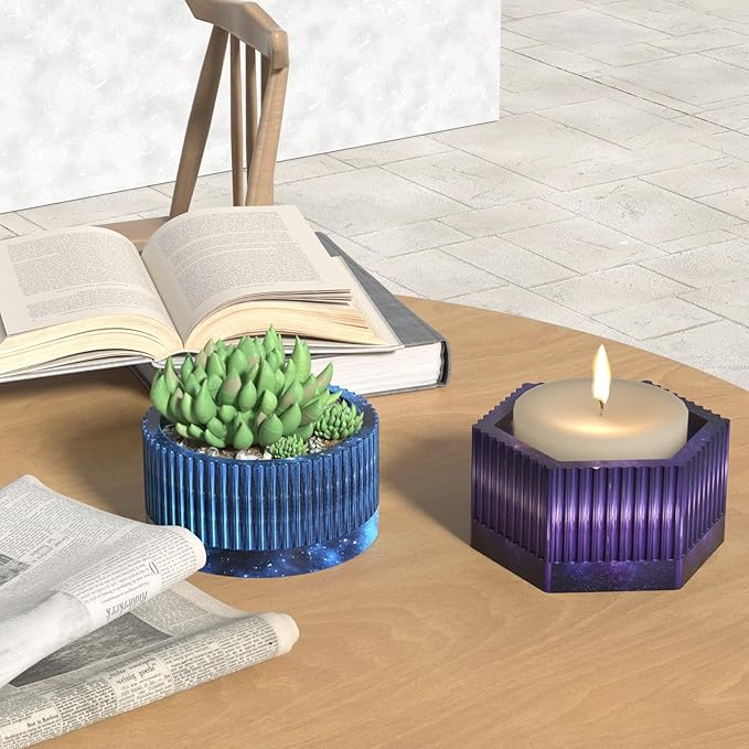 Round Striped Concrete Flower Pot Silicone Mold Succulent Planter Vase Cement Clay Mold Plaster Epoxy Resin Storage Box Mould