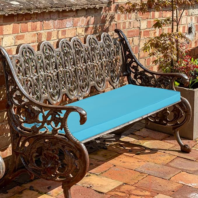 Outdoor Bench Cushions 59 x 18 Inch Thick Waterproof Porch Swing Cushions with Tie Patio Furniture Chair Cushion Bench Pad Color Fastness Backyard Seat Pads Teal