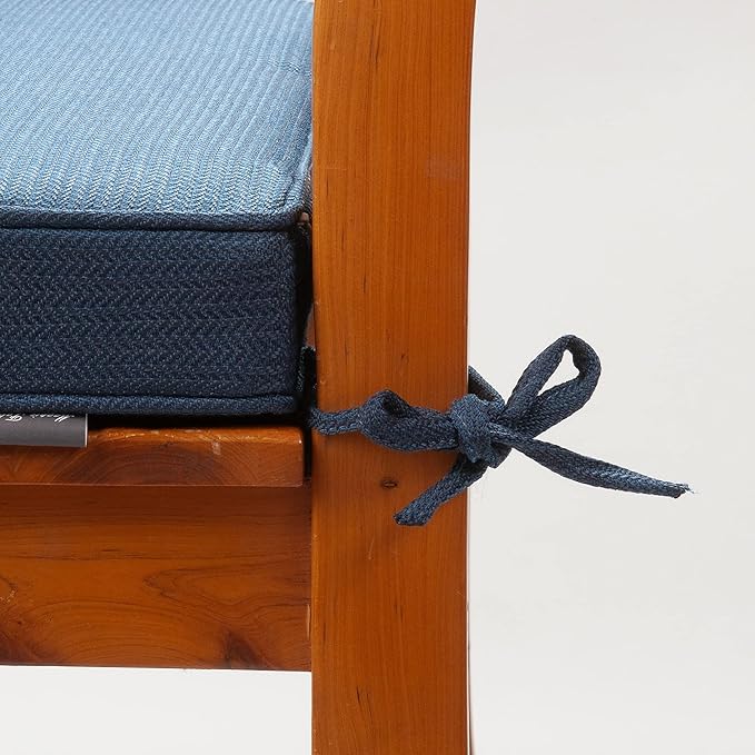 Magpie Fabrics Indoor Outdoor Waterproof Square Chair Cushion, 18" x 18" x 2.5", 2 Pack, Water Resistant Seat Cushions, for Patio Garden Office, Navy