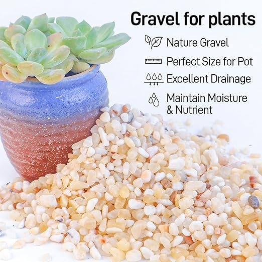 18lb Aquarium Gravel for Plants,1/5 Inch Natural Decorative River Rocks for Succulent and Cactus Landscaping, Natural Small Rocks for Fish Tanks, Vases & Terrariums