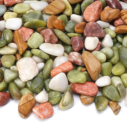 2.2 lb Pebbles for Indoor Plants, 1/2 Inch Decorative Rocks for Potted Plants, Natural Polished Pebbles for Vases, Succulent, Planters, Landscaping Drainage and Outdoor Gardening