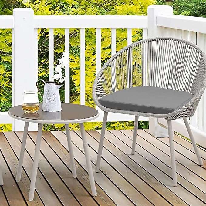 Homcomoda Outdoor Chair Cushions Set of 4 Waterproof Patio Chair Cushions 17 x 16x 2 Inch Fading Resistant Outdoor Sofa Replacement with Removable Cover