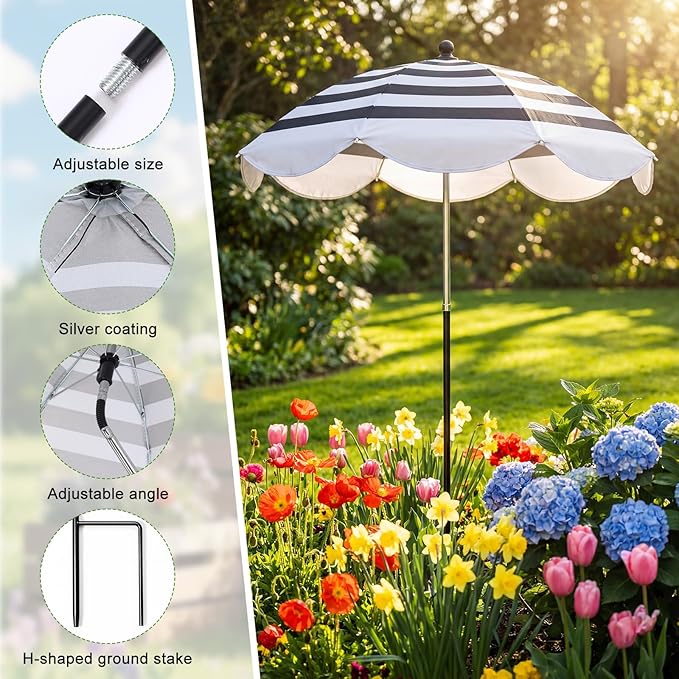 3 Pack Plant Umbrella for Outdoor Adjustable Sun Shade Covers 24" Sun Protection Cloth UV Umbrella for Potted Plants, Garden Beds, Patio Flowers