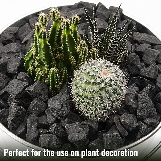 NUPICK 10 Pound Gravel Rocks, 0.5-0.7 Inches Polished Pebbles for Plants, Fish Tank, Clear Vase and More, Natural Black Stones