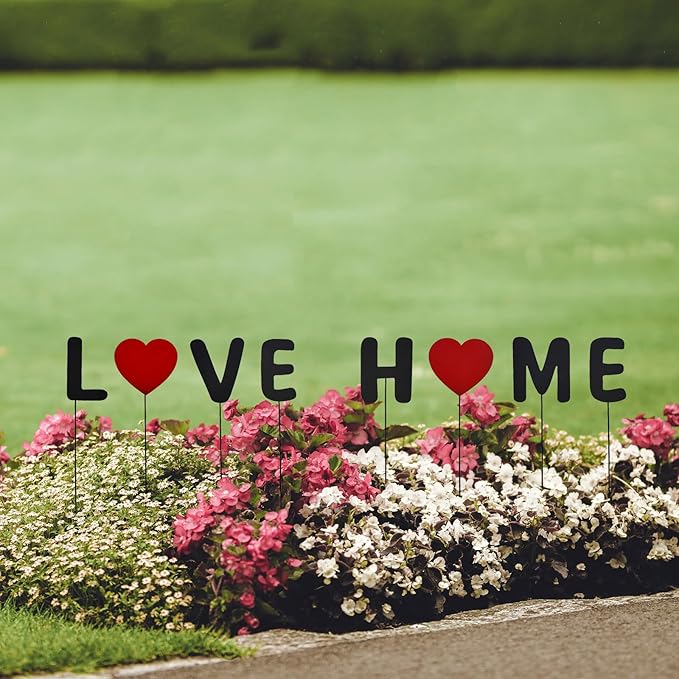 Metal Welcome Letter Yard Sign Garden Decor, Welcome Home Word Yard Art Stake Metal Plant Pick Letter Stick for Plant Pot Flower Bed Indoor Outdoor Patio Lawn Spring Decor